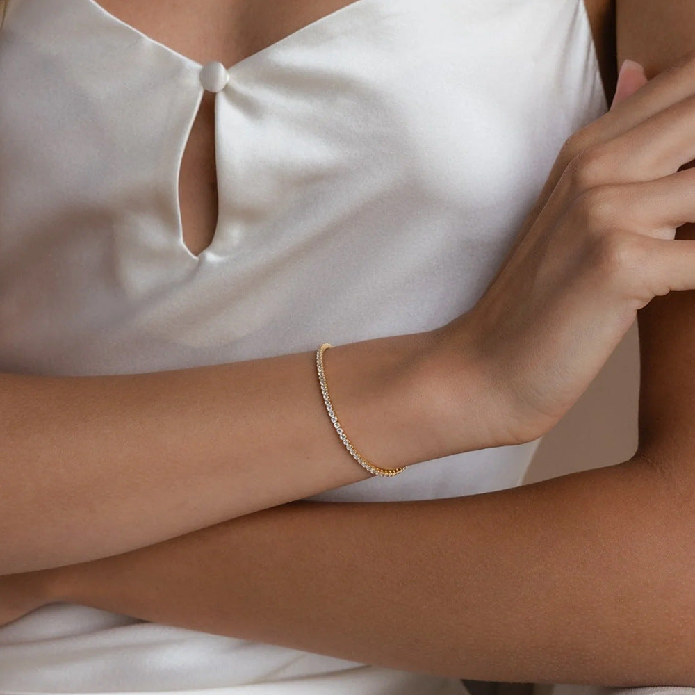 Tennisarmband 18k guldpläterad kubik zirkonia sten