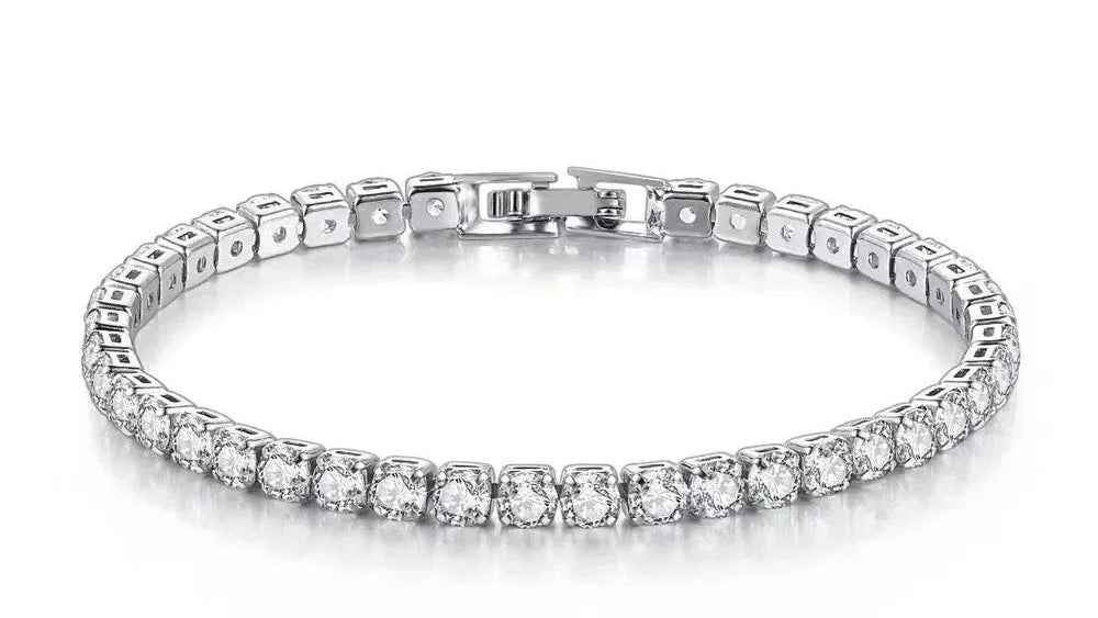 Silver Tennis Armband Klassisk elegant med Zirkonia stenar