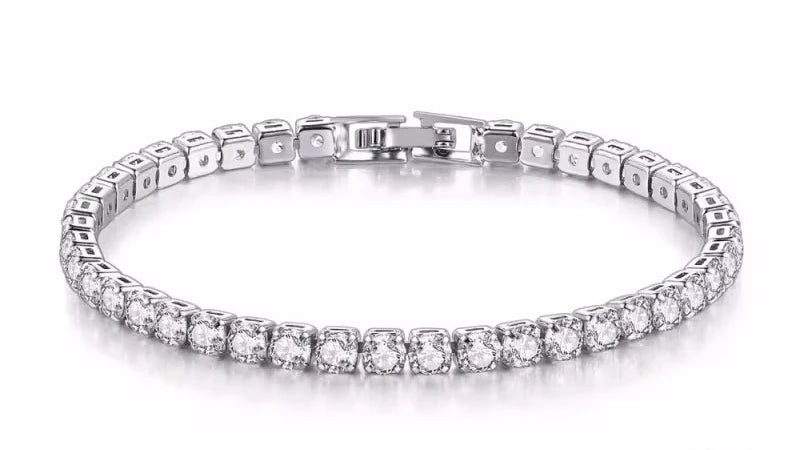 Lyxigt Tennis Bracelet 925 Sterling Silver Klassisk stil