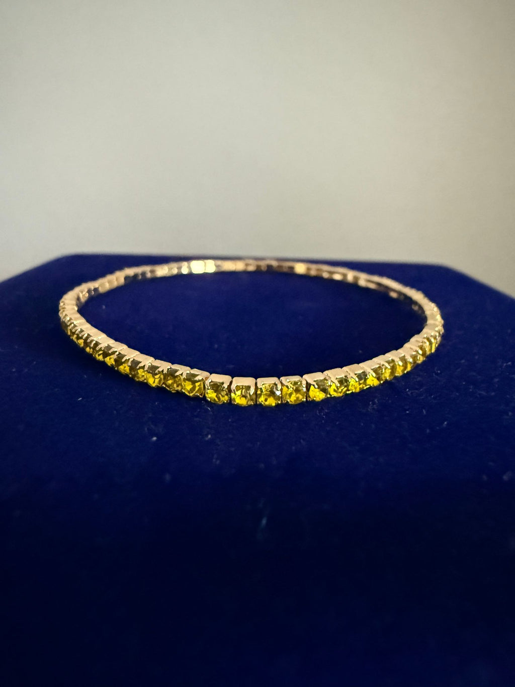 Elastiskt Armband Guld med Gula Stenar