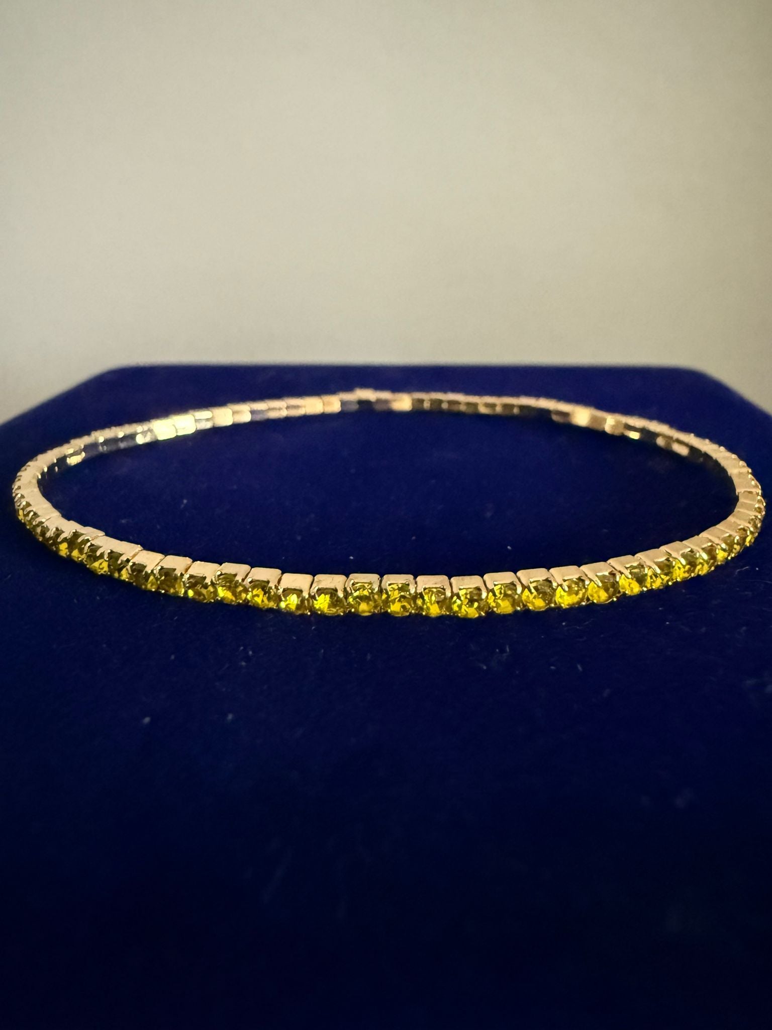 Elastiskt Armband Guld med Gula Stenar