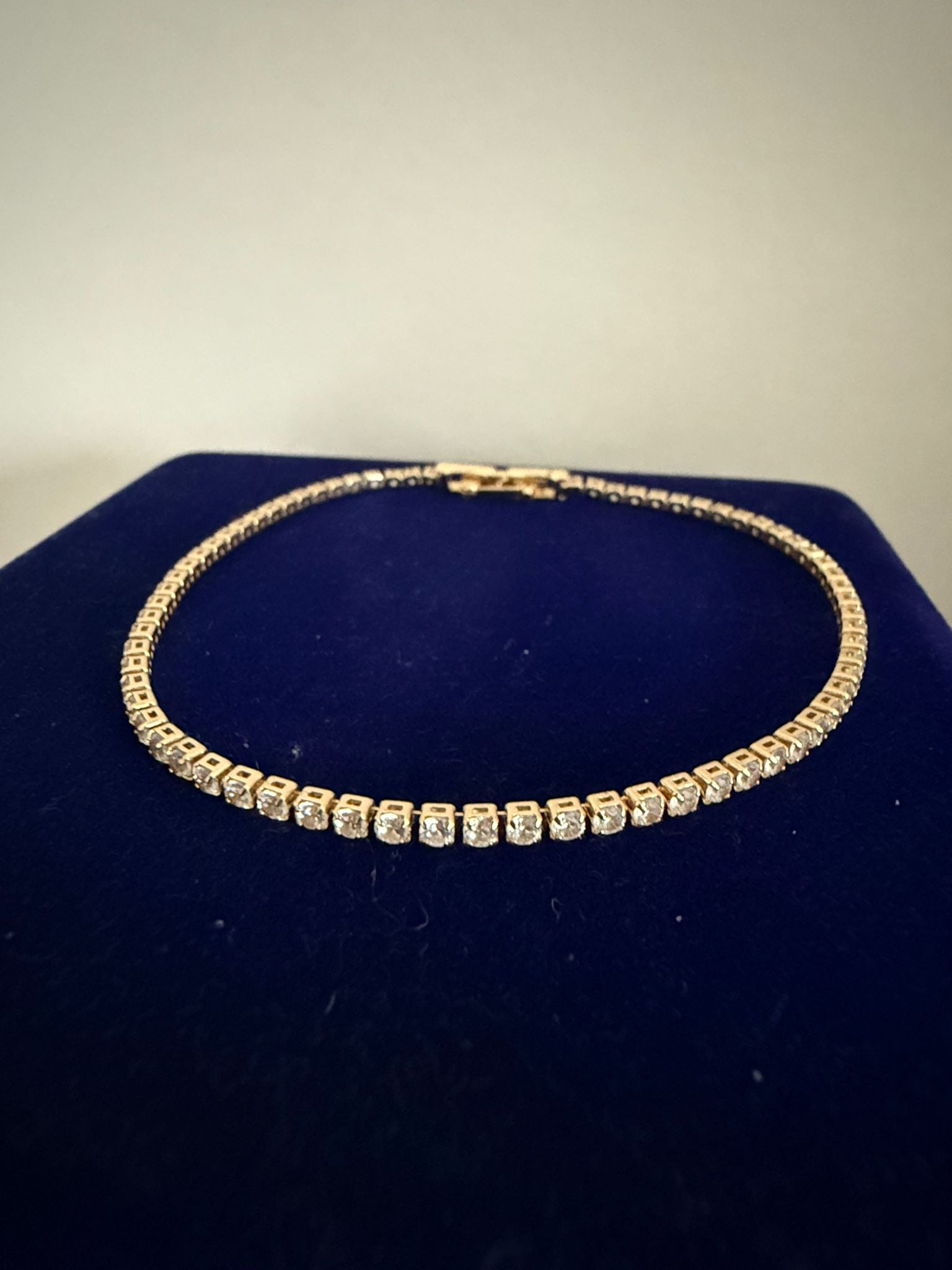 Tennisarmband 925 Silver Guldpläterat med Vita Stenar